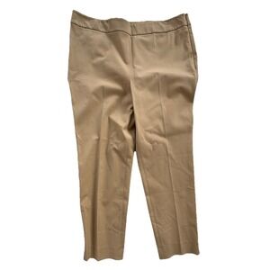 Talbots Chatham Ankle Dress Pants Straight Leg Side Zip Sz 14 P Tan $99 NWT
